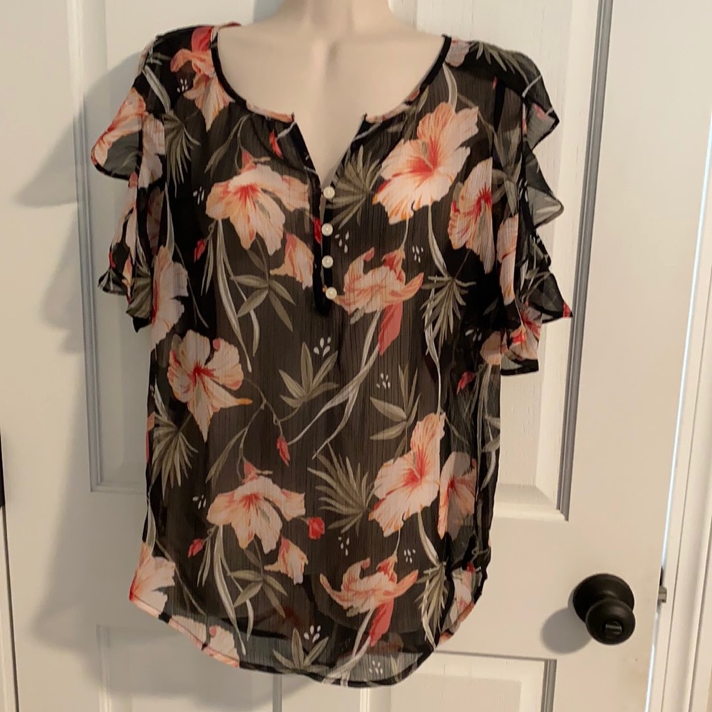 Liz Claiborne sheer top, size medium